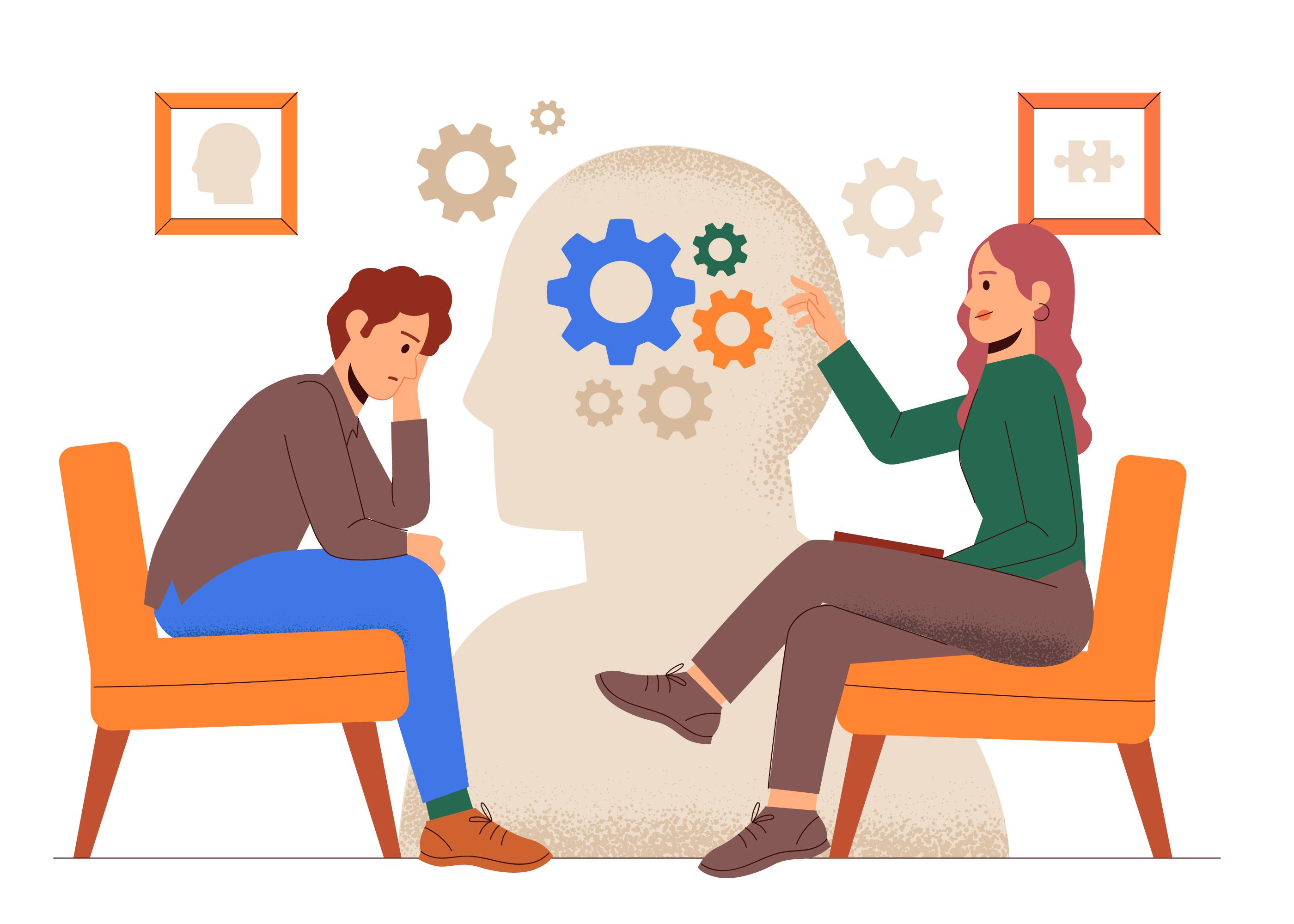 Illustration representing emotional wellbeing and thinking skills
